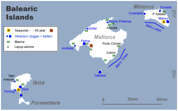 Malloca, Minorca, Ibiza, Formentera