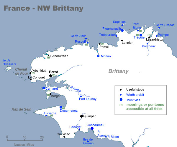 Map of NW Brittany