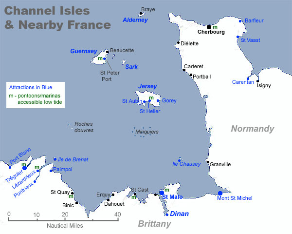 Map of NW France and Channel Islands